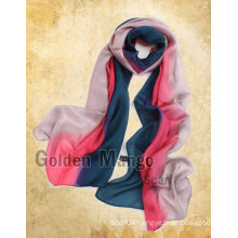 Gorgeous fashion 100% silk hand painting chiffon scarf